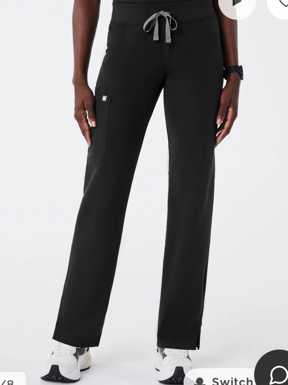 FIGS Kade Cargo Scrub Pants Black M/T Medium Tall